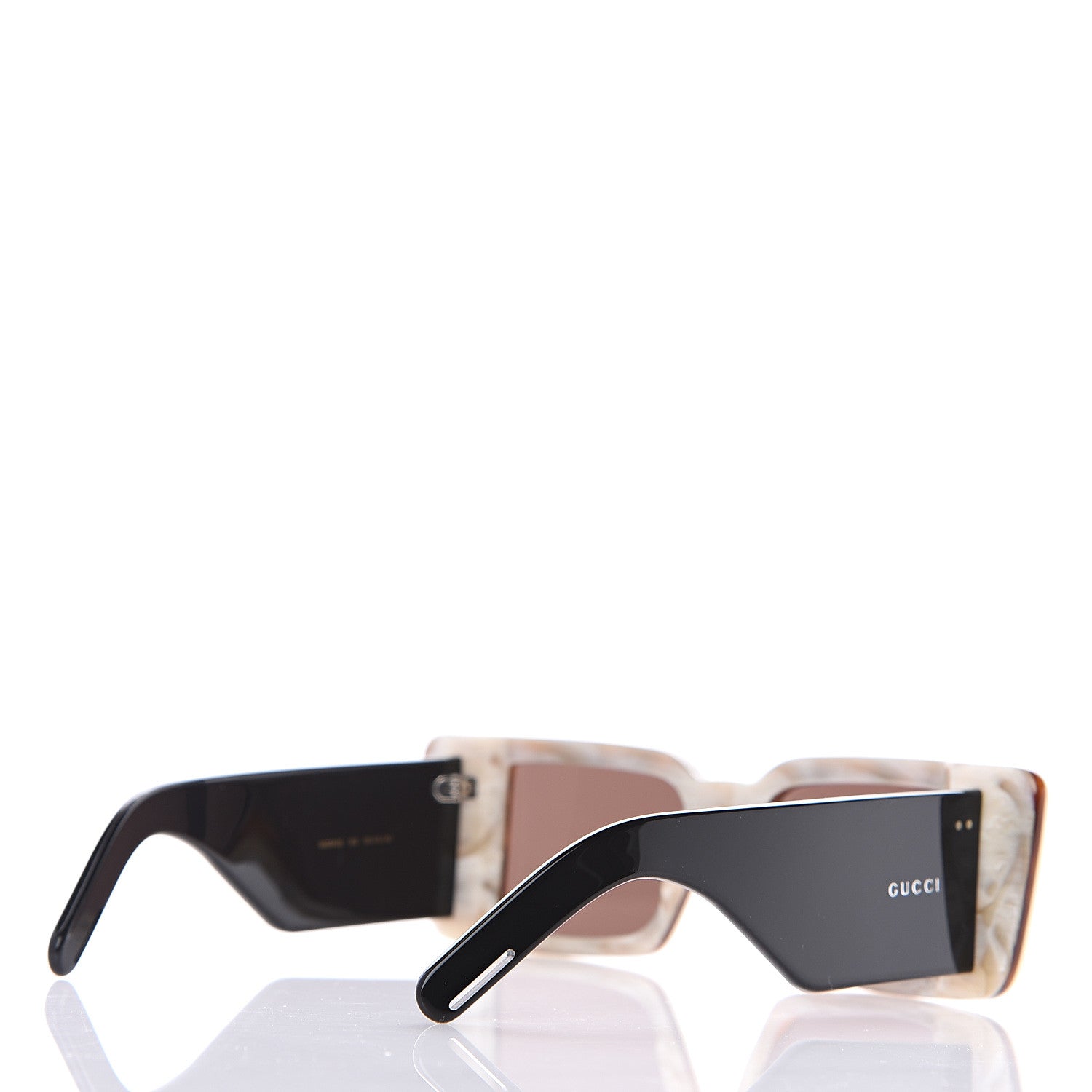 Gucci Acetate Rectangular Flap GG0543S Sunglasses White Black 3 of 8