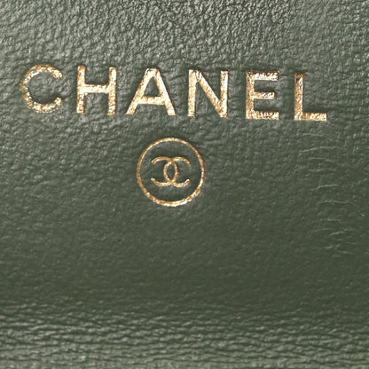 Chanel Lambskin Quilted Trendy CC Card Holder On Chain Green 6 of 12