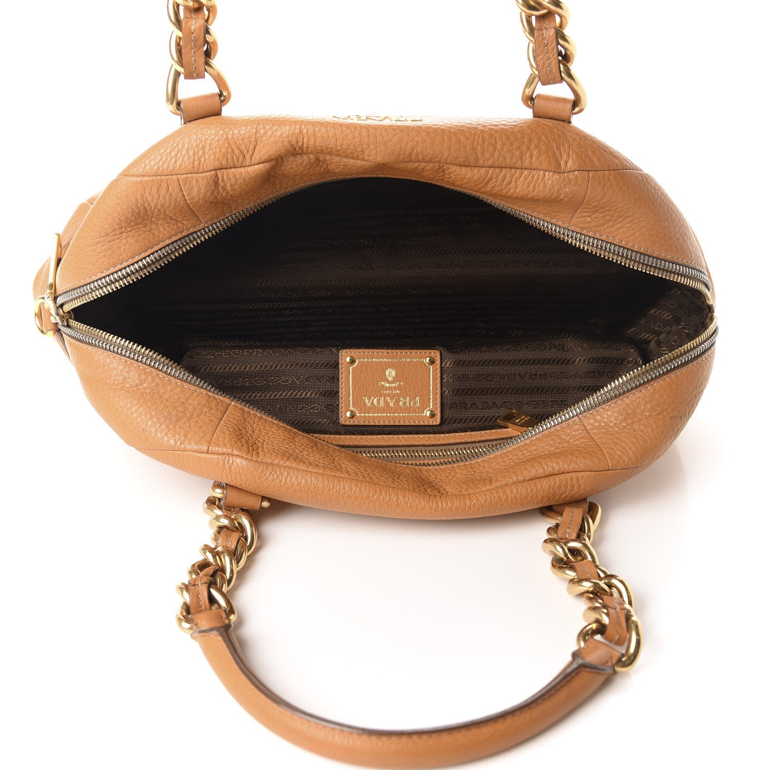 Prada Vitello Daino Shoulder Bag Cuoio 5 of 12