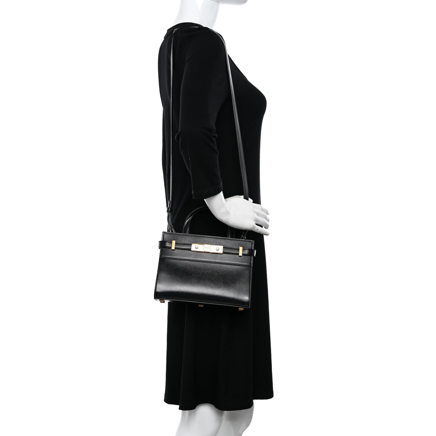 Saint Laurent Smooth Calfskin Manhattan Nano Shopper Tote Black 2 of 11