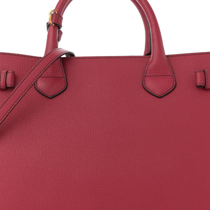 Burberry Derby Calfskin House Check Medium Banner Tote Russet Red 8 of 11