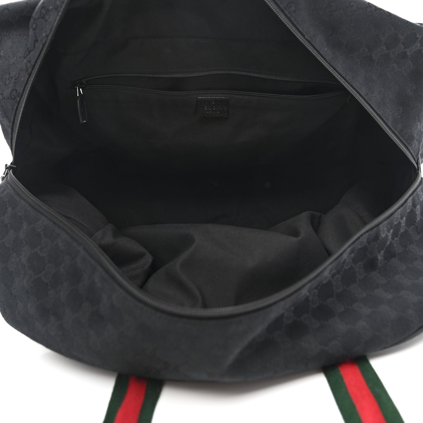GG Monogram Web Large Collapsible Carry On Duffle Bag Black