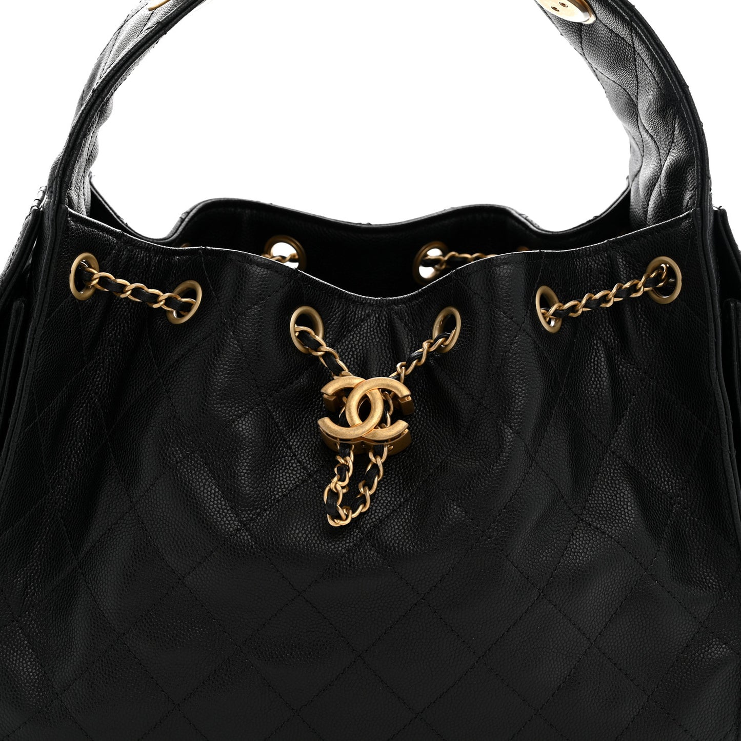 Caviar Quilted Small Chanel 25 Handbag Black