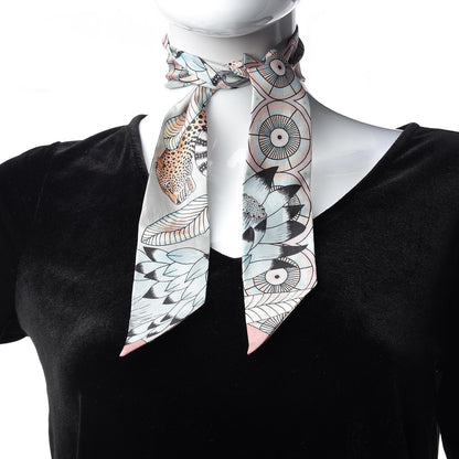 Hermes Silk The Savana Dance Twilly Vert Amande Rose 2 of 5