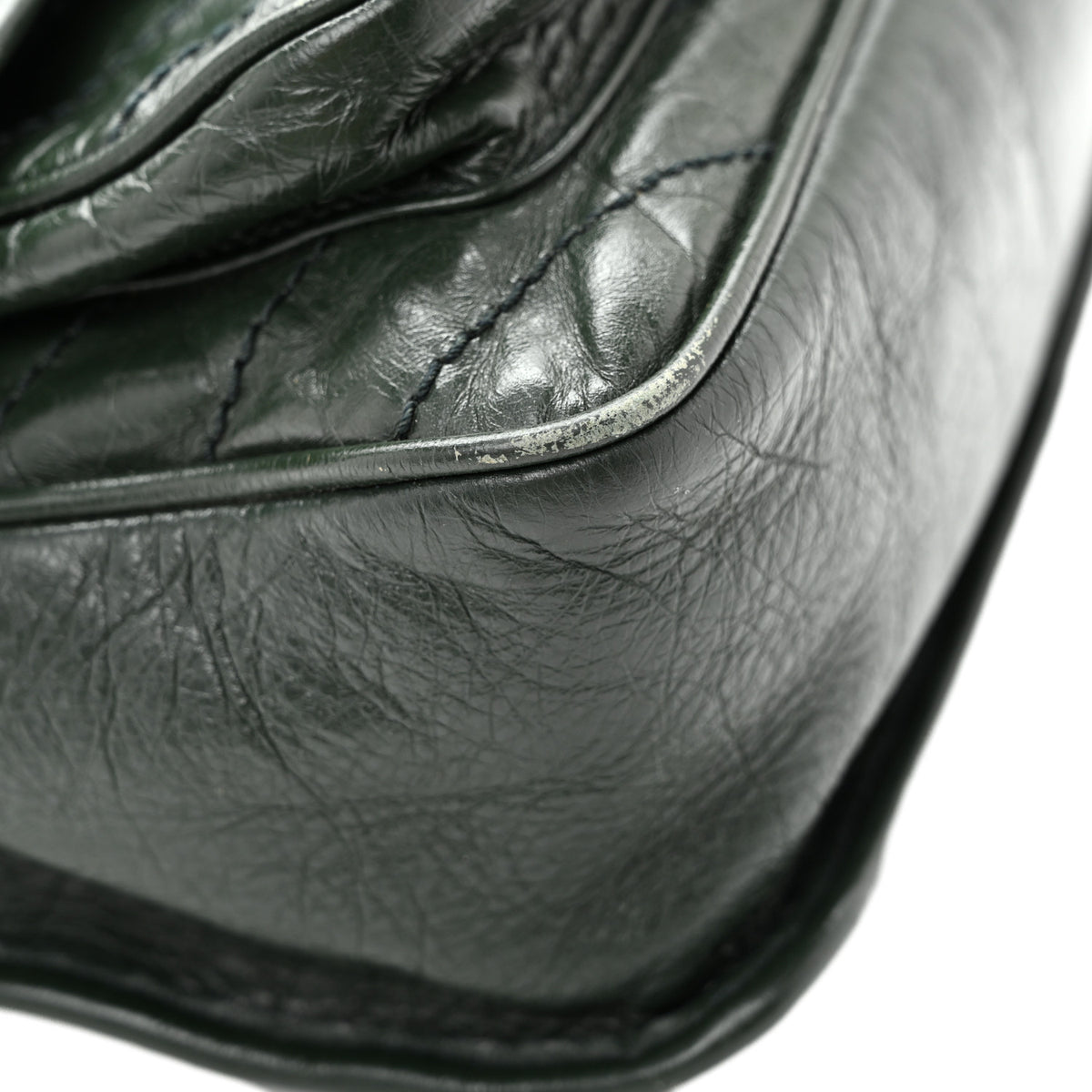 Crinkled Lambskin Matelasse Monogram Medium Niki Chain Satchel Military Olive