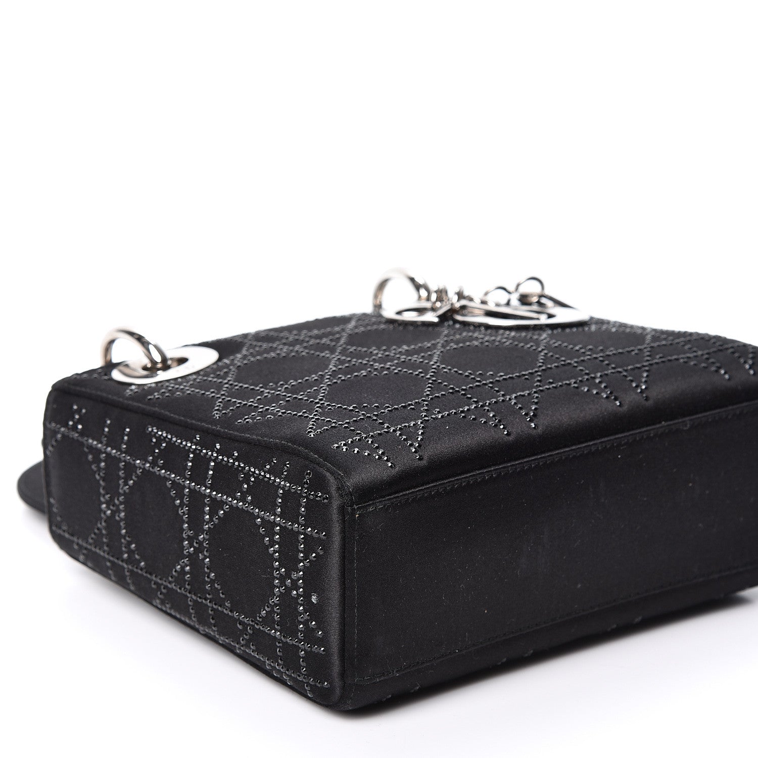 Christian Dior Satin Crystal Cannage Mini Lady Dior Black 7 of 8