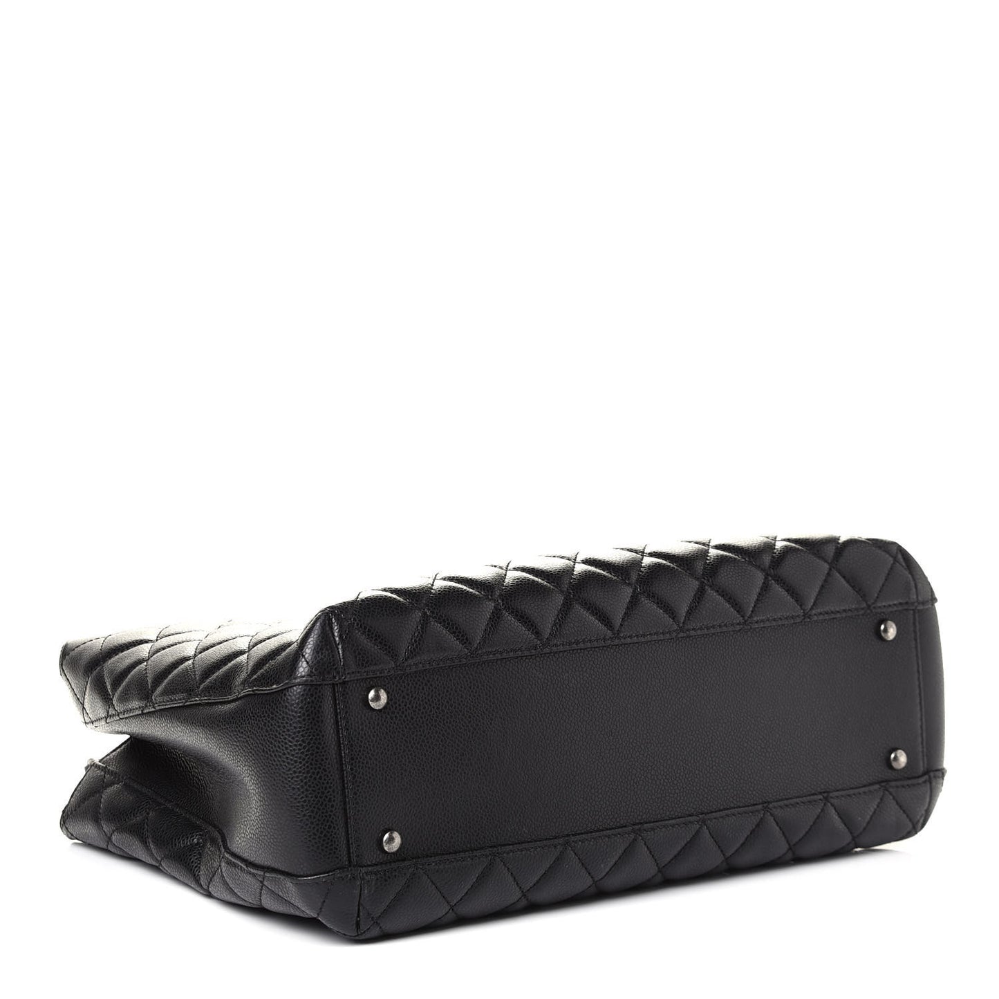 Caviar Quilted City Shopping Tote Black
