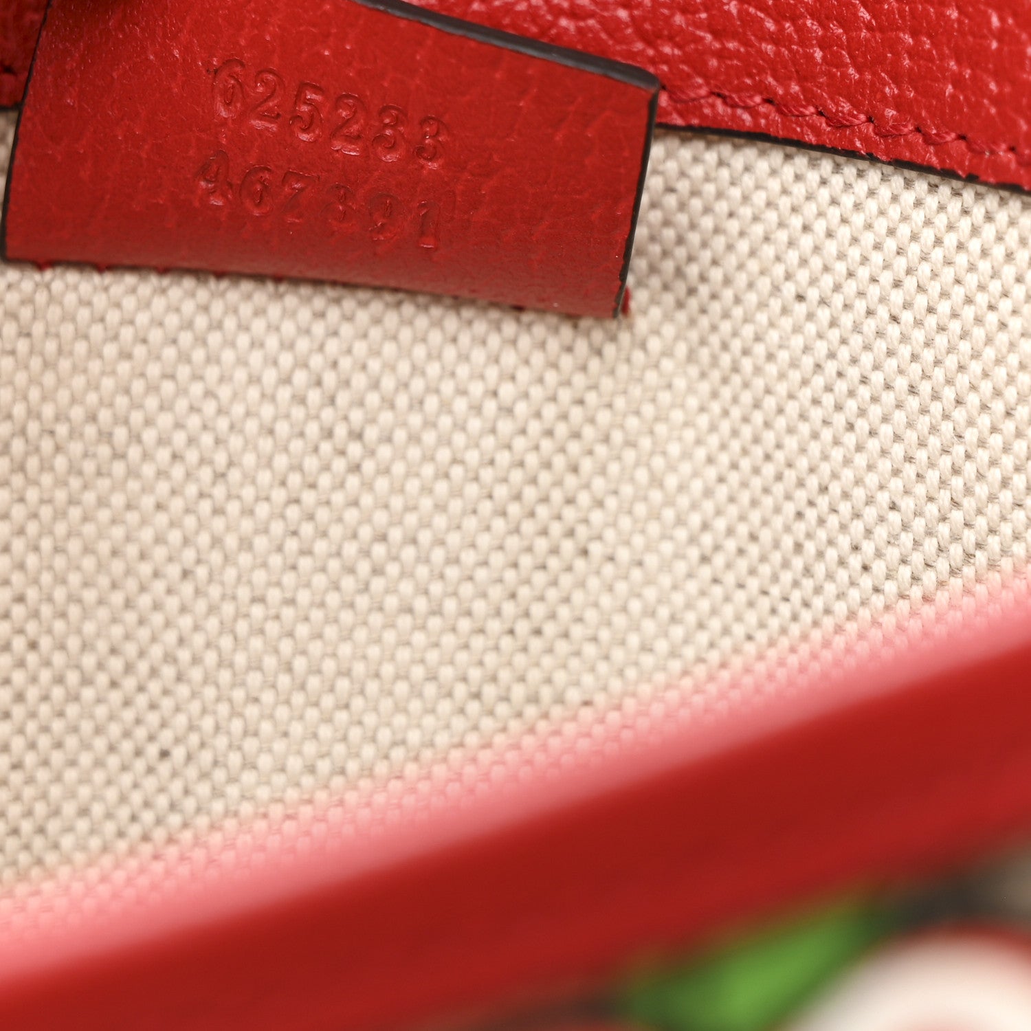 Gucci GG Supreme Monogram Apple Interlocking G Belt Bag Beige Multicolor Lobster Red 7 of 11