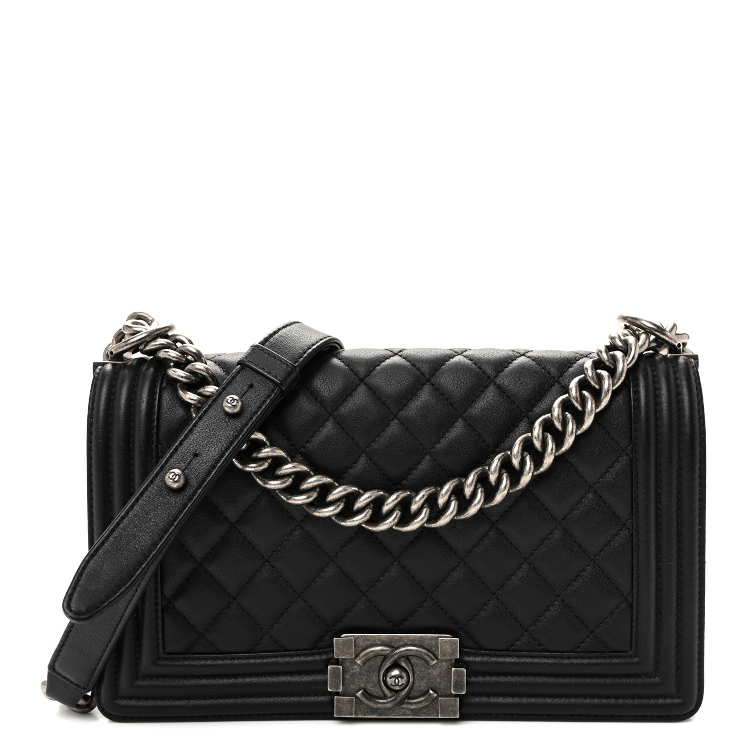 Chanel Calfskin Quilted Medium Boy Flap Black 1 of 10