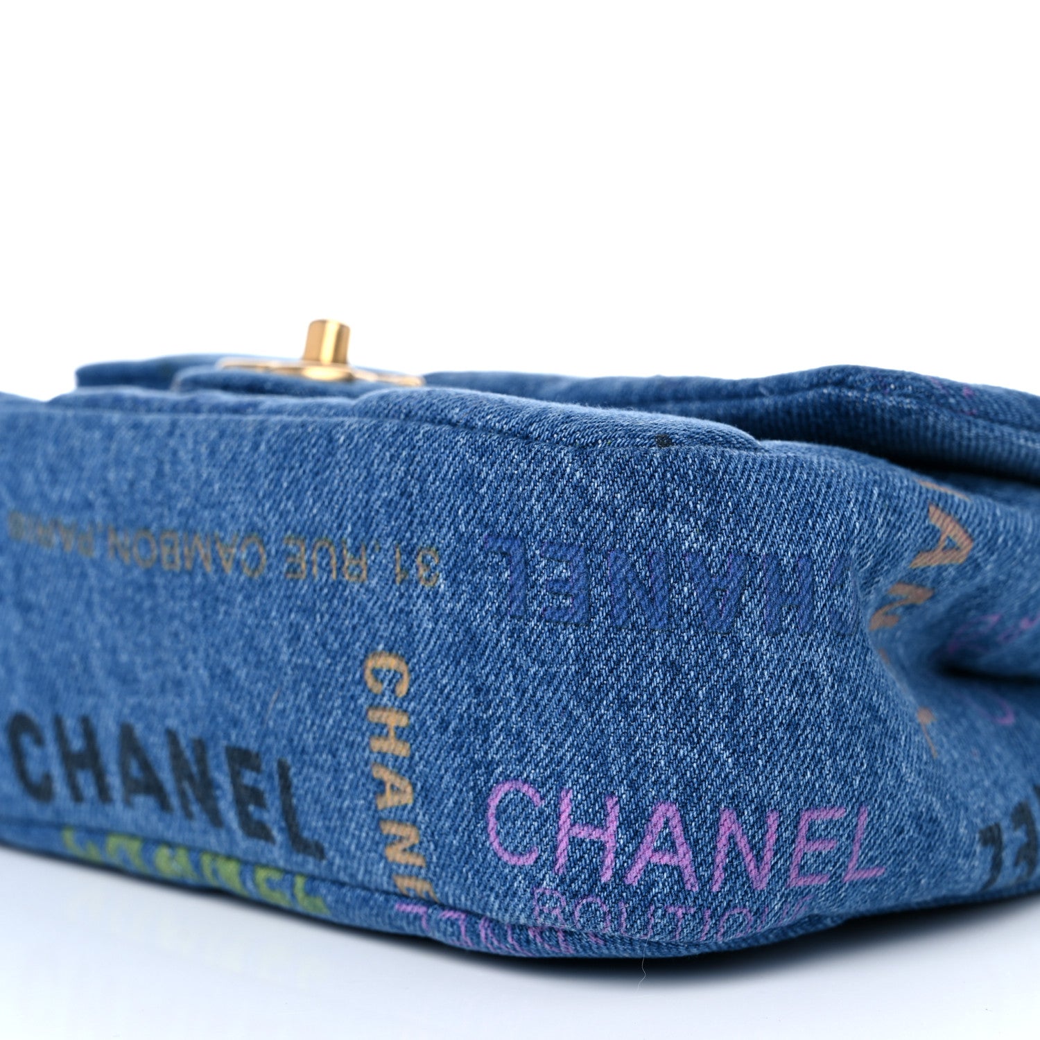 Chanel Denim Quilted Mini Denim Mood Rectangular Flap Blue Multicolor 9 of 12