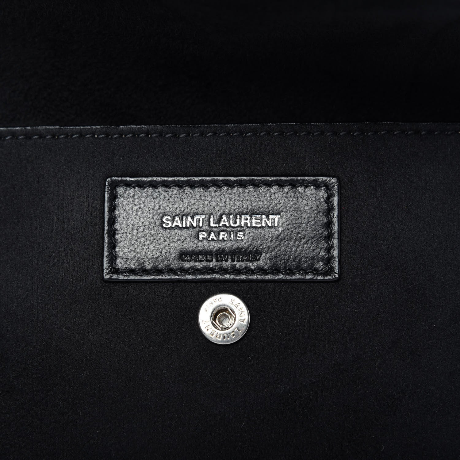 Saint Laurent Lambskin Teddy Drawstring Bag Black 8 of 9