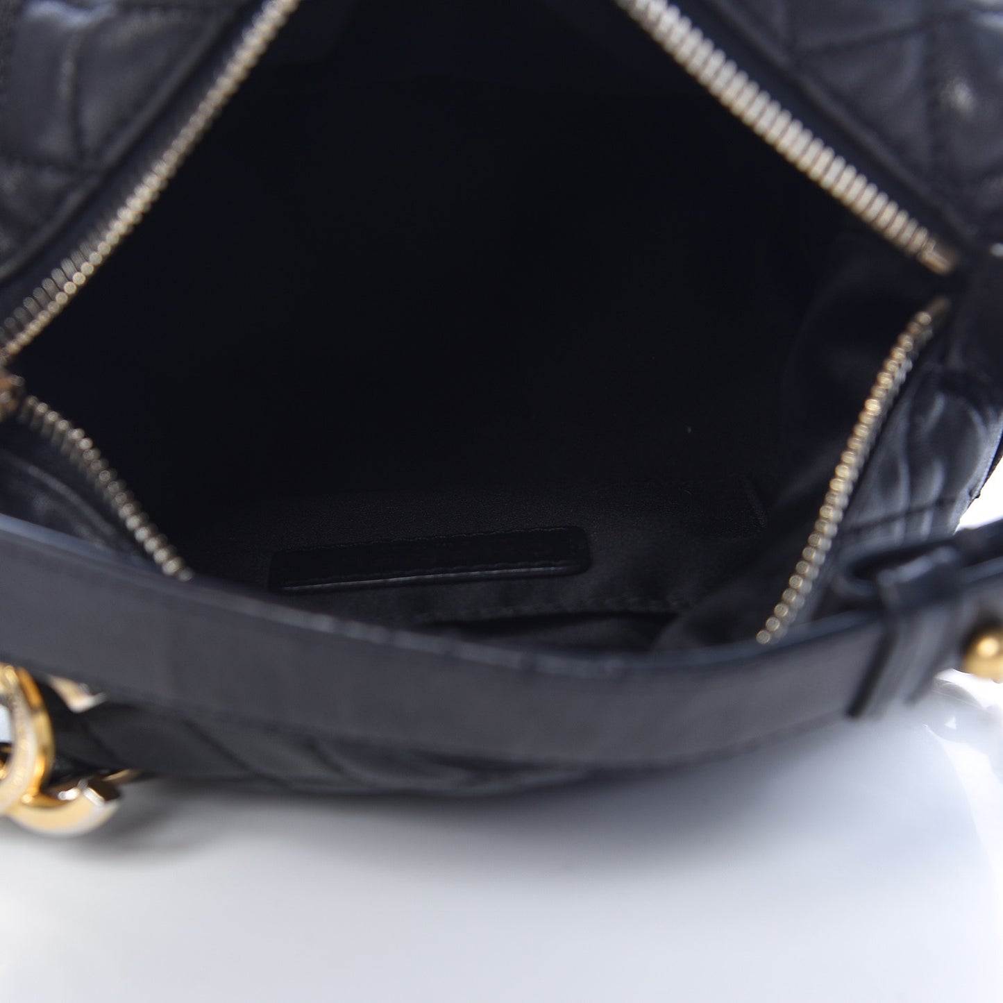 Lambskin Quilted Small Hobo Black