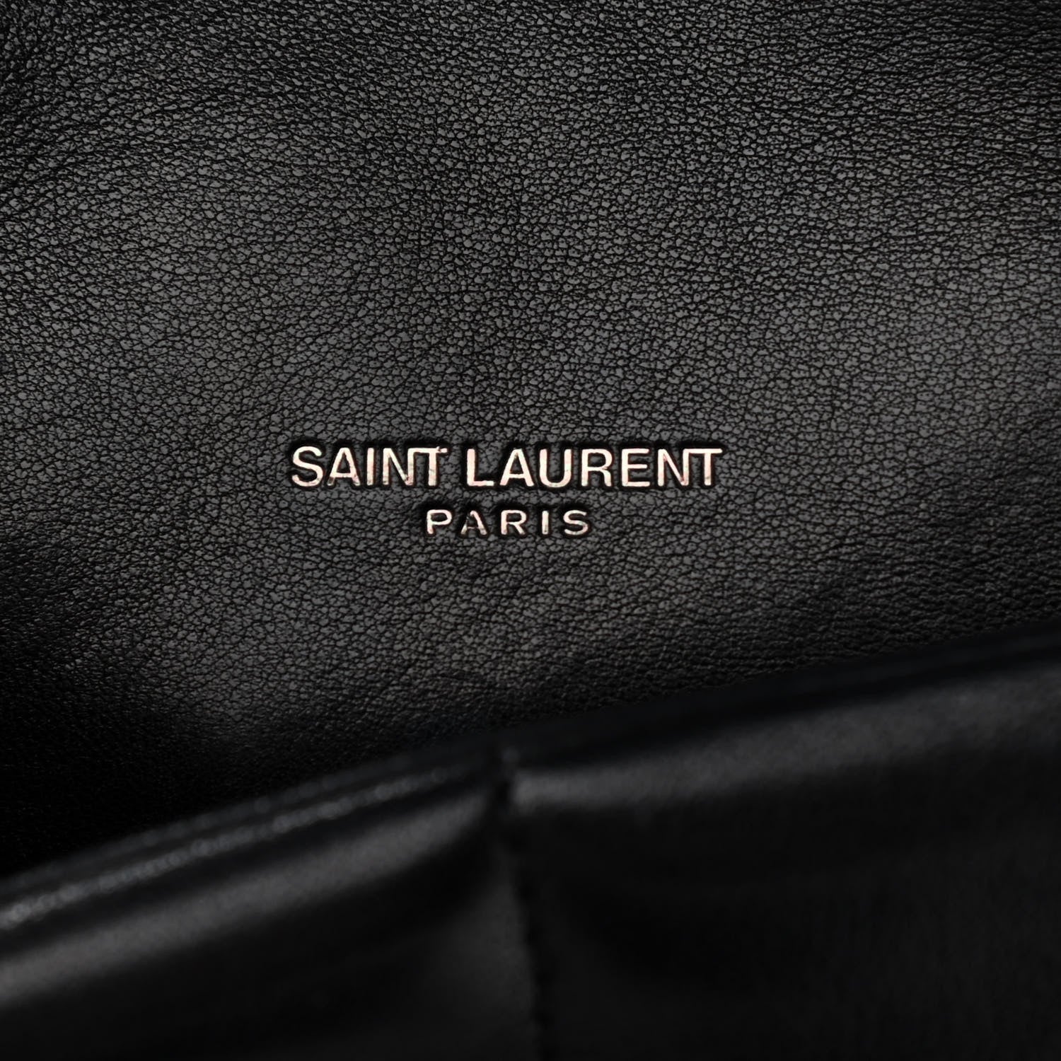Saint Laurent Lambskin Quilted Small Loulou Puffer Monogram Chain Satchel Black 6 of 9