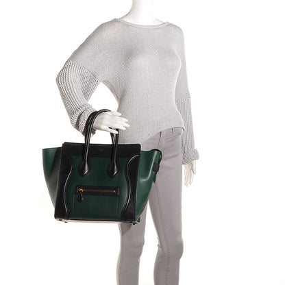 Celine Smooth Calfskin Mini Tri-Color Luggage Forest 2 of 8