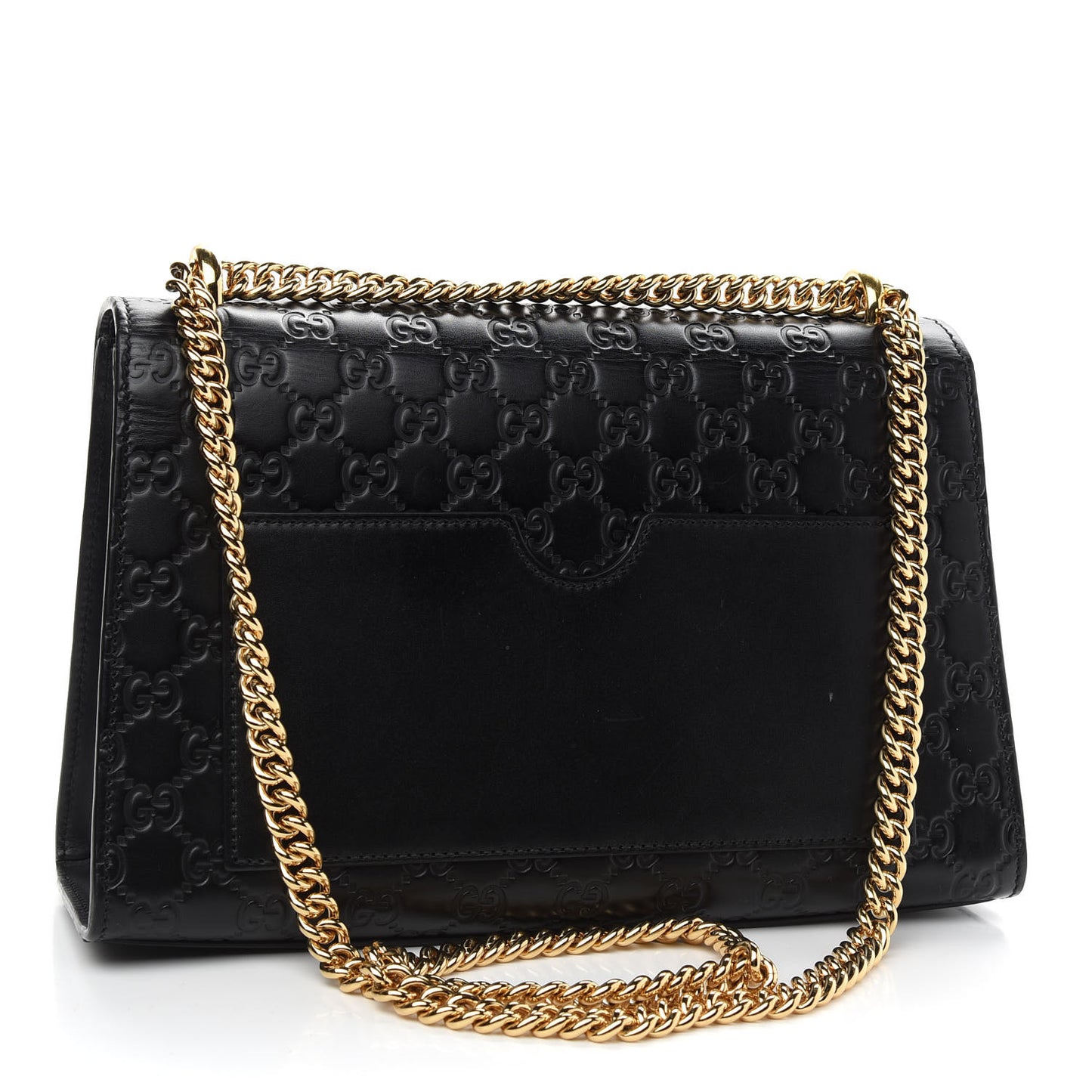 Guccissima Medium Padlock Shoulder Bag Black