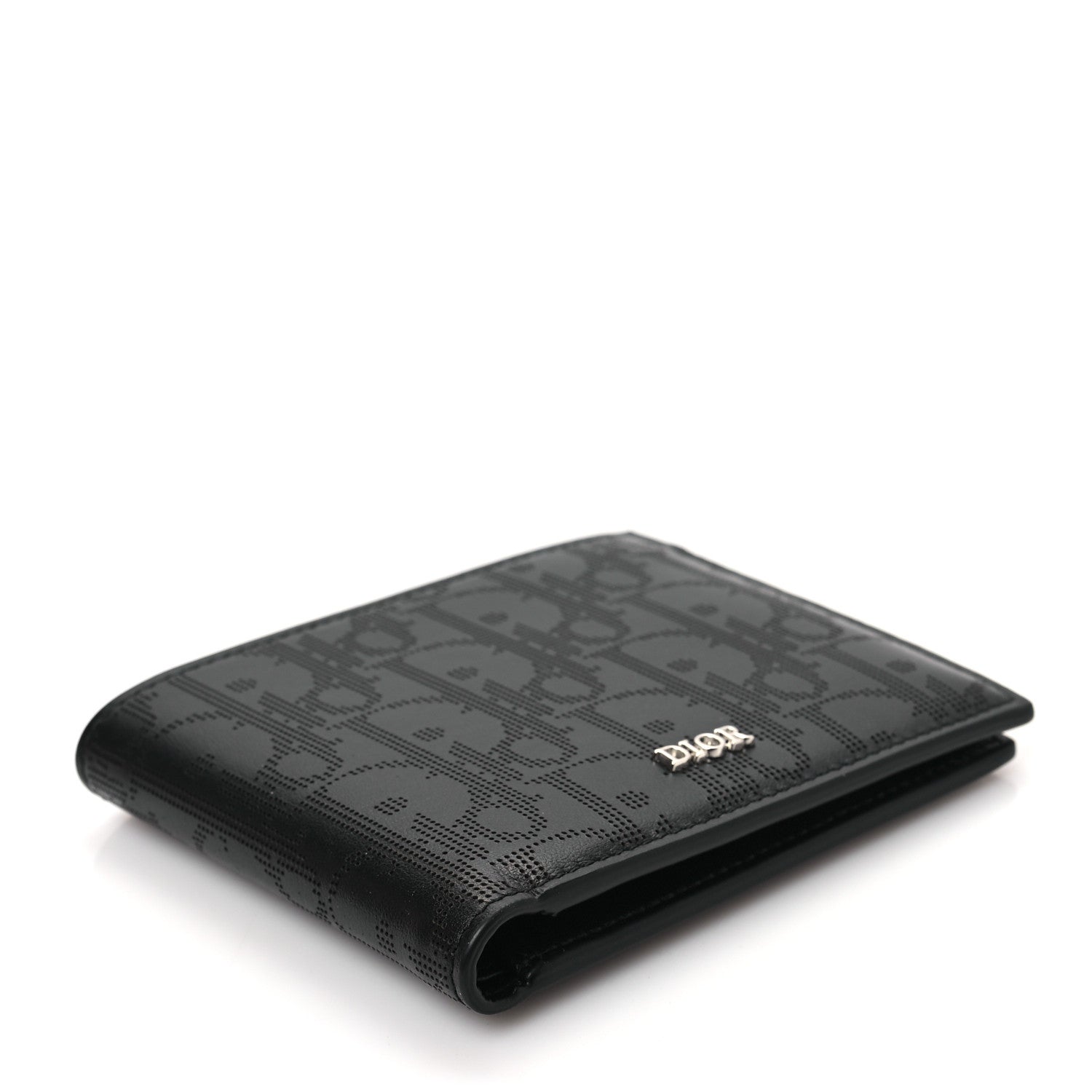 Christian Dior Calfskin Perforated Oblique Bi-Fold Do Galaxy Wallet Black 4 of 7