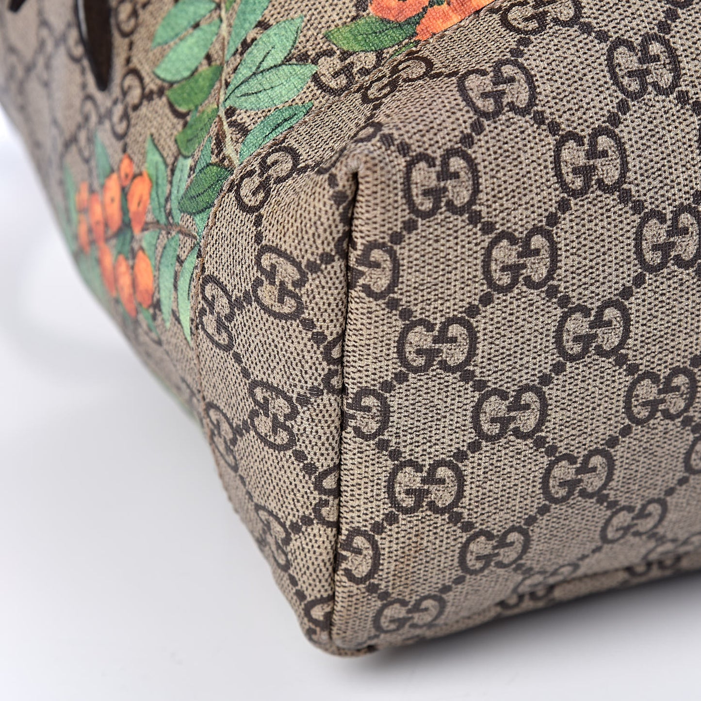 GG Supreme Monogram Tian Web Single Buckle Backpack Beige Multicolor New Acero