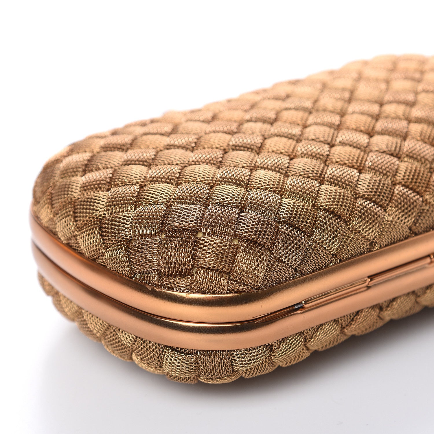 Bottega Veneta Intreccio Oro Bruciato Knot Clutch 7 of 8