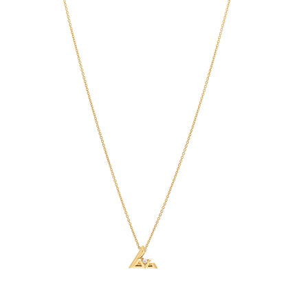 Louis Vuitton 18K Yellow Gold Diamond Small LV Volt One Pendant Necklace 1 of 6