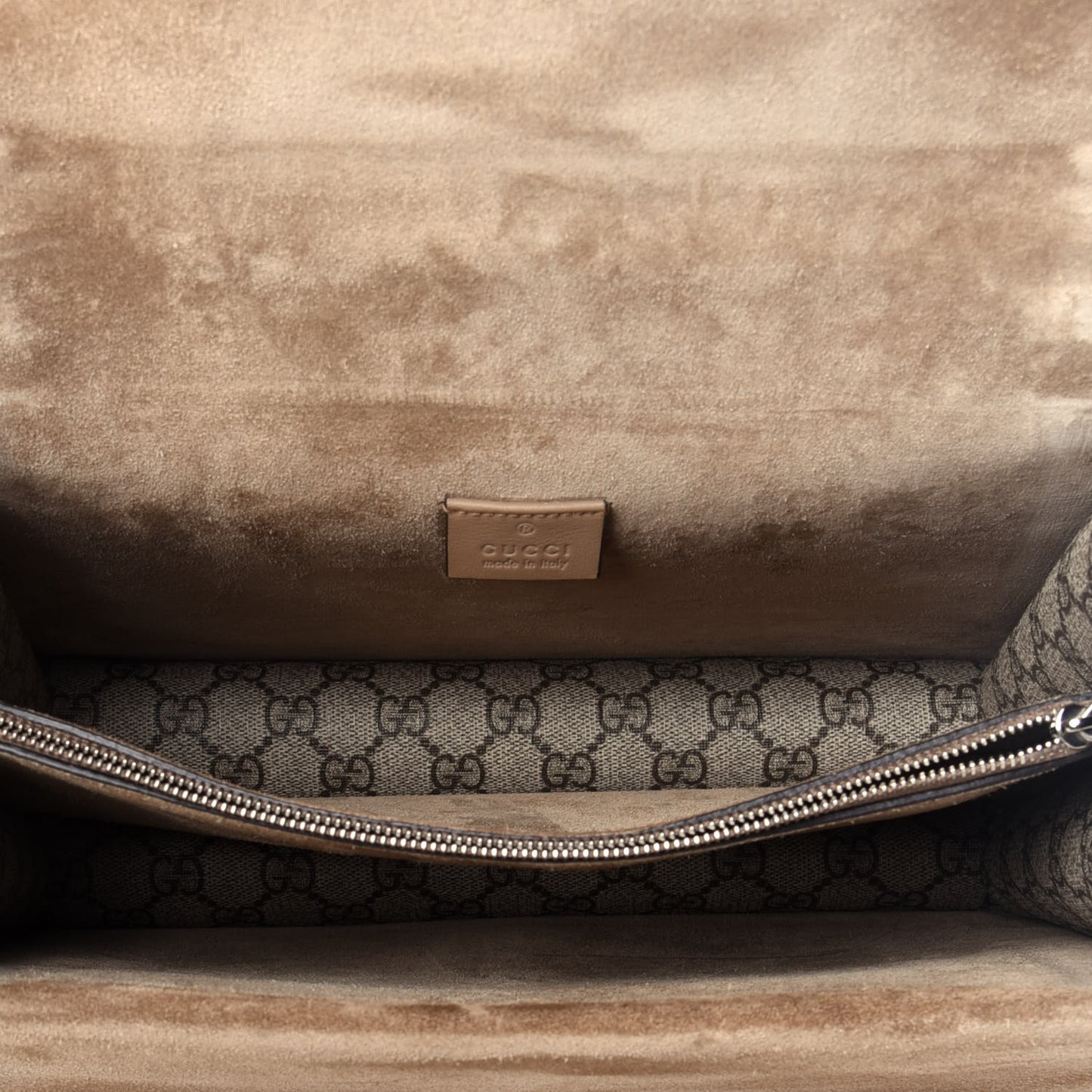 GG Supreme Monogram Medium Dionysus Shoulder Bag Taupe