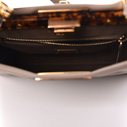 Fendi Vitello Seta Plexiglass Tortoise Medium Peekaboo Iconic Satchel Tortora 8 of 10