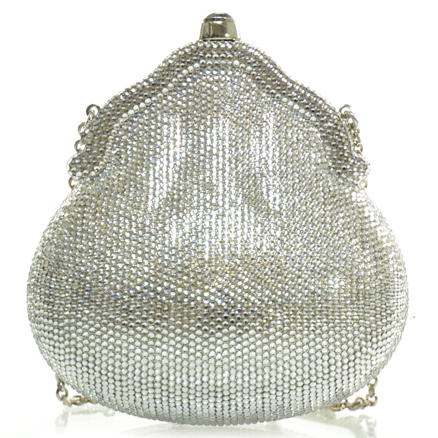 Judith Leiber Swarovski Crystal Chatelaine Minaudiere Evening Bag Silver 1 of 7