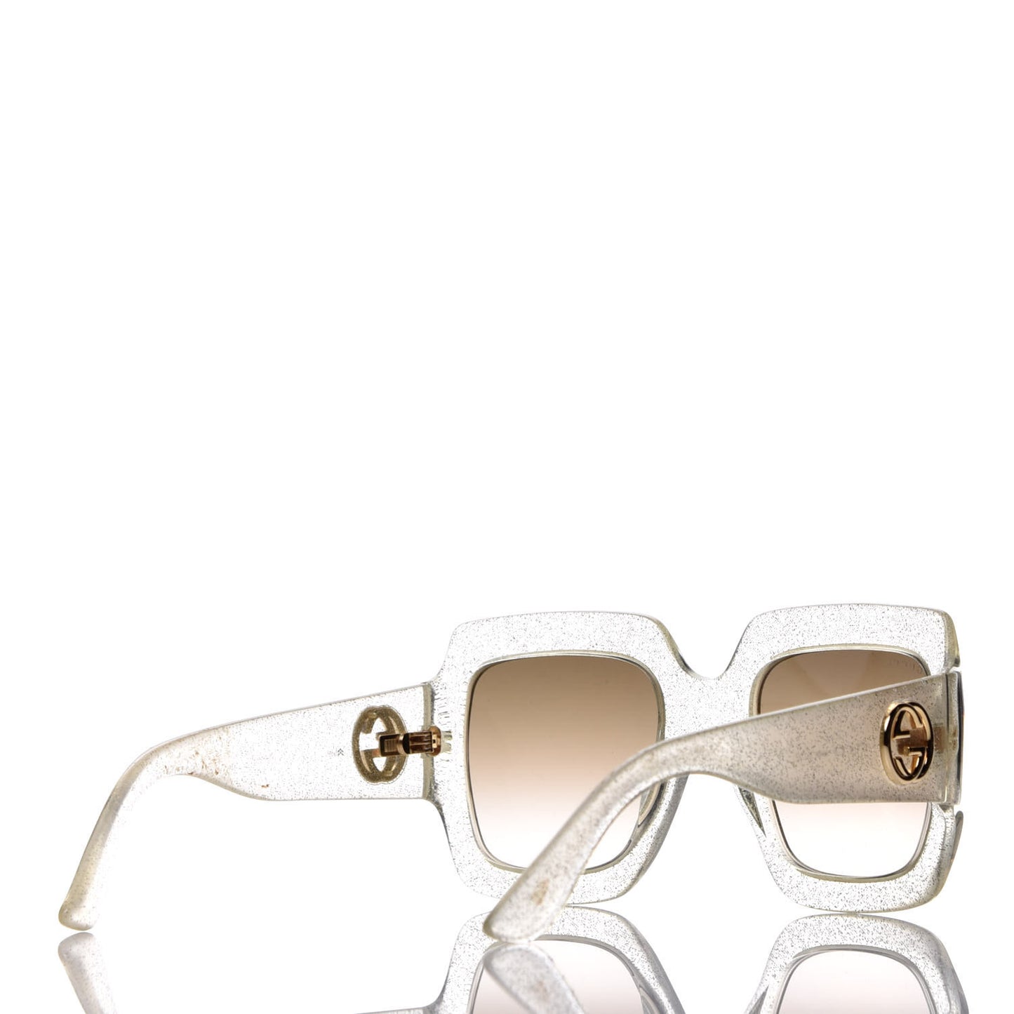 Glitter Acetate Square Frame Sunglasses GG0053S Silver