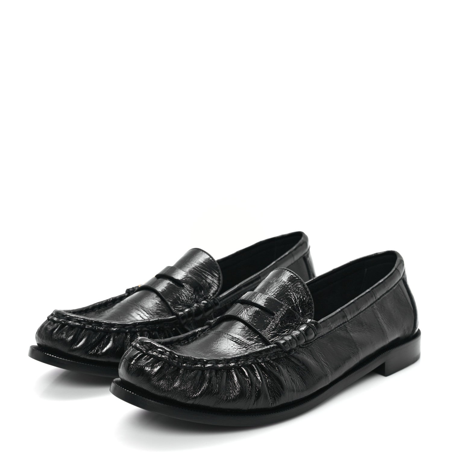 Saint Laurent Supple Eel Le 15 Loafer Penny Slippers 37.5 Black 4 of 10