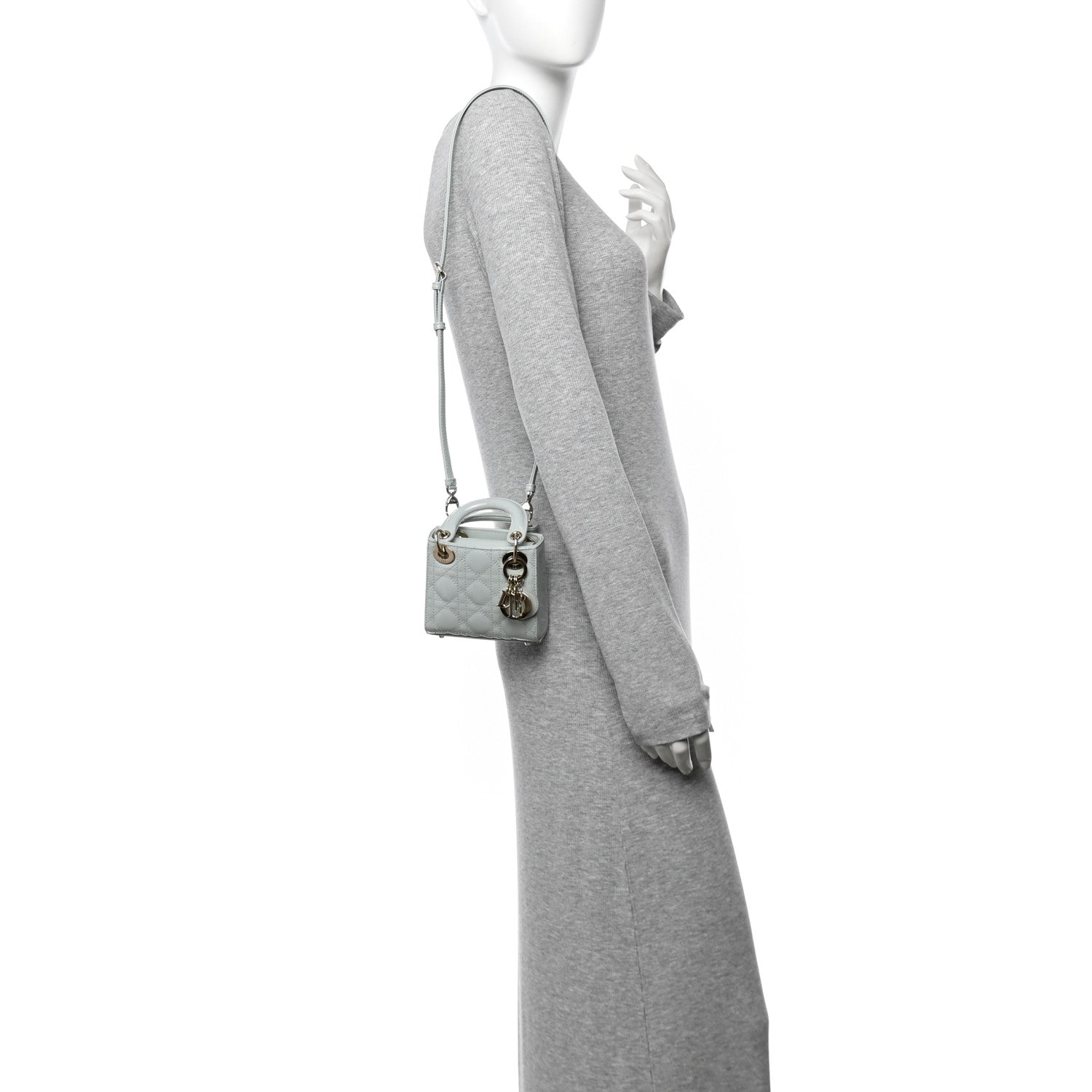 Christian Dior Patent Cannage Micro Lady Dior Light Blue 2 of 10