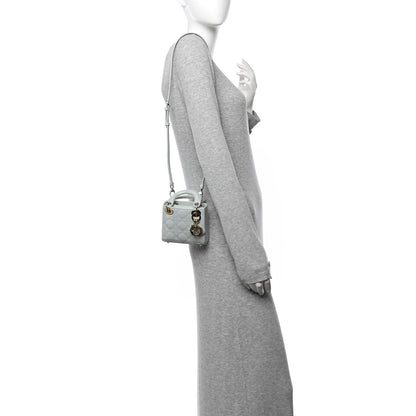 Christian Dior Patent Cannage Micro Lady Dior Light Blue 2 of 10