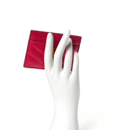Saint Laurent Grain De Poudre Matelasse Chevron Monogram Credit Card Case Bubblegum 2 of 6