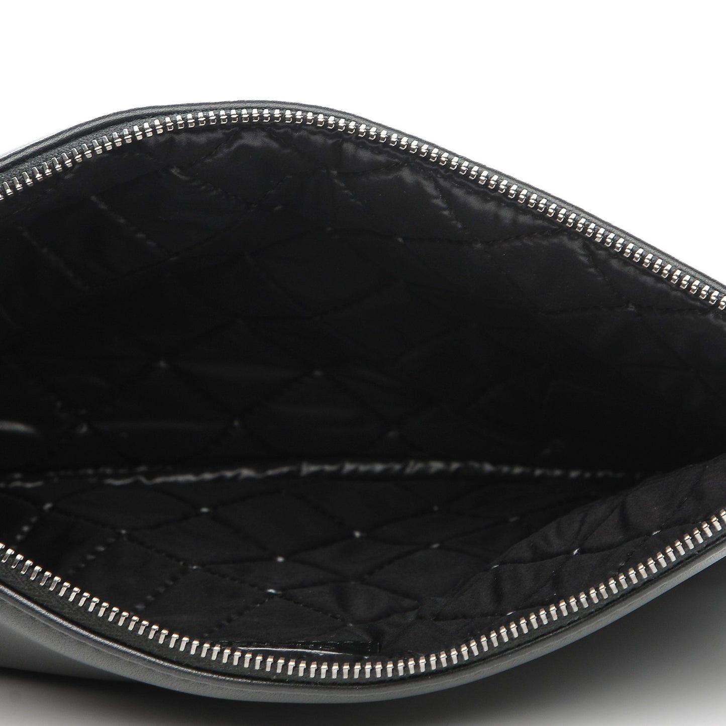 Lambskin Patent Quilted Medium Cosmetic Case Black