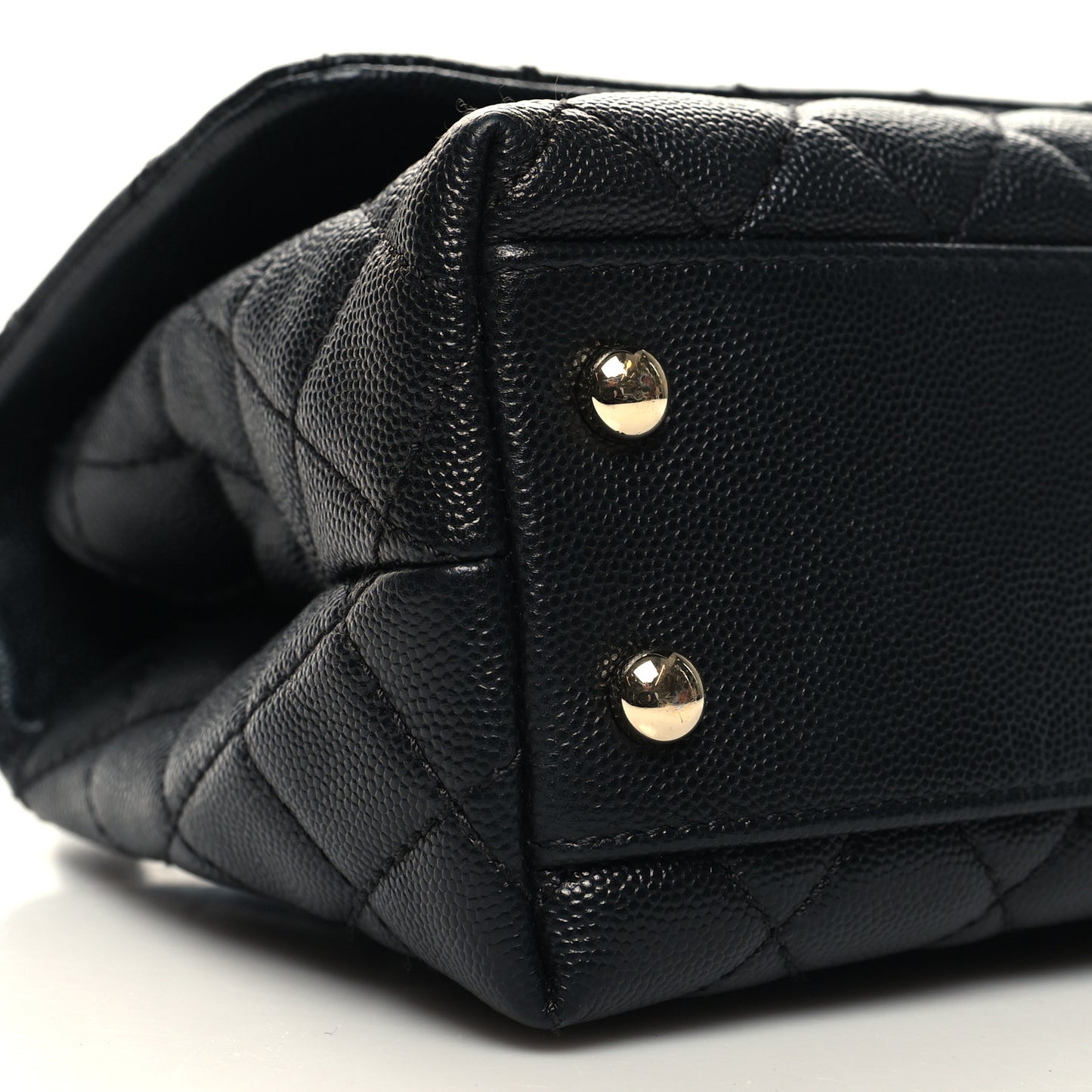 Caviar Quilted Mini Coco Handle Flap Black