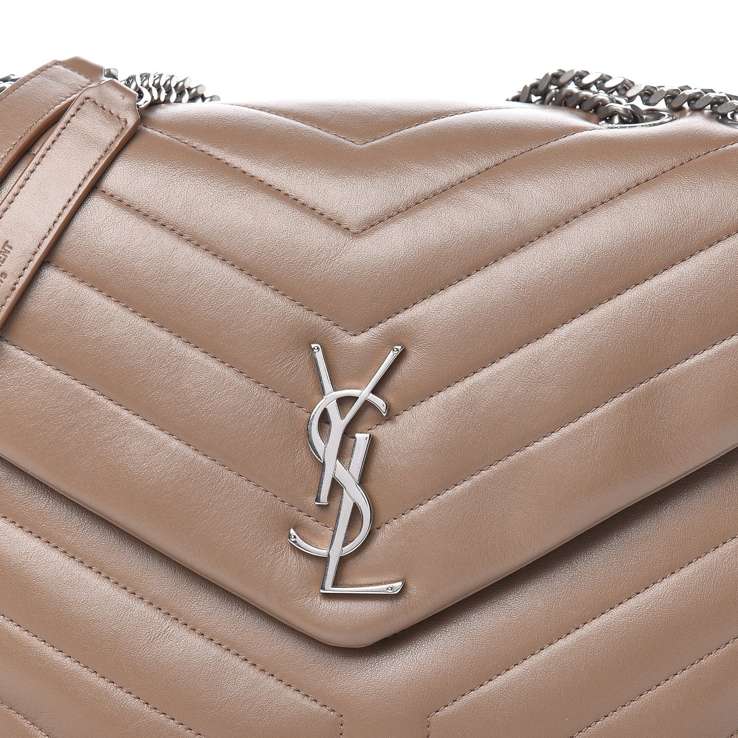 Calfskin Y Quilted Medium Loulou Monogram Chain Satchel Light Brown