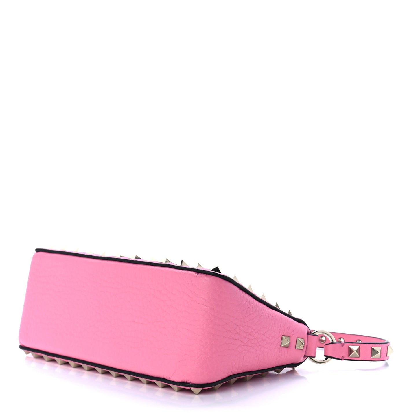 Pebbled Calfskin Small Rockstud Flip Lock Shoulder Bag Dawn Pink