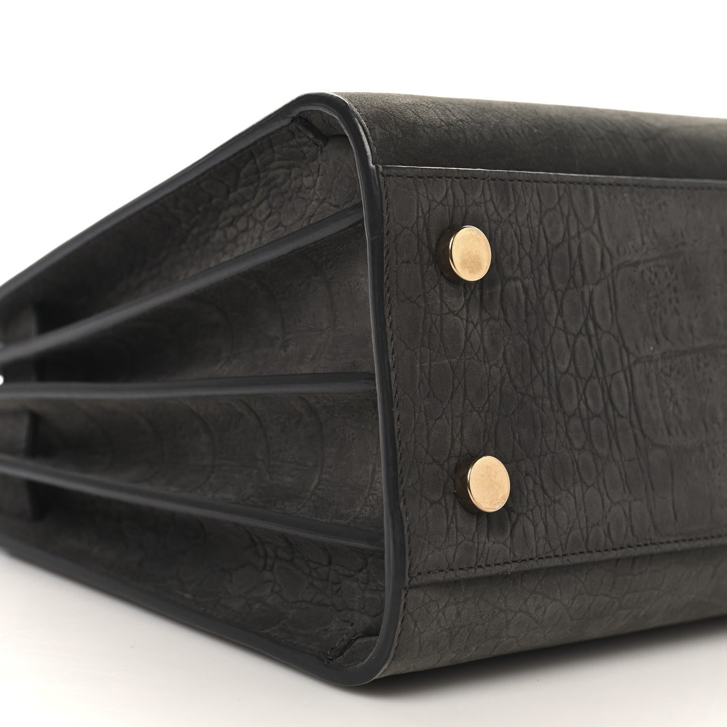 Crocodile Embossed Nubuck Baby Sac De Jour Dark Anthracite