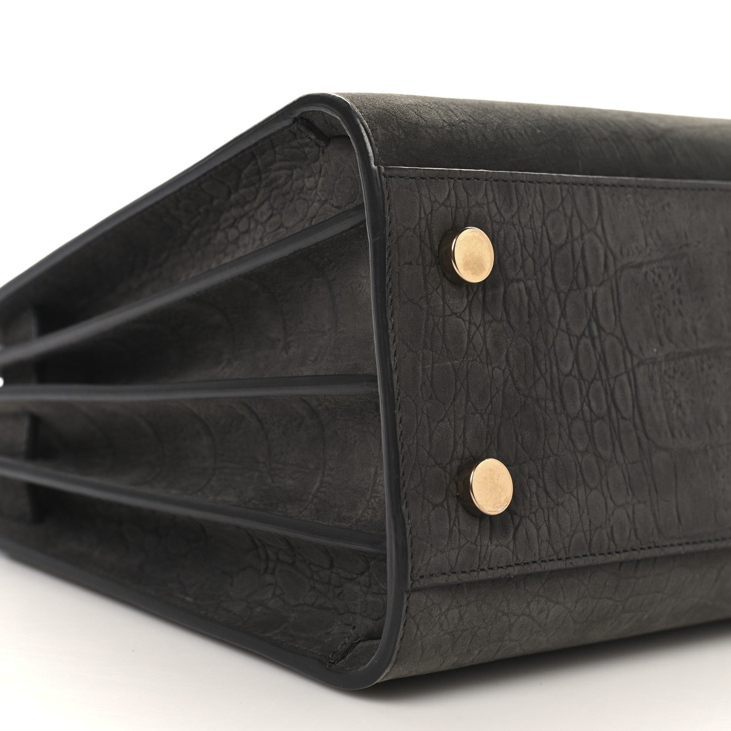 Saint Laurent Crocodile Embossed Nubuck Baby Sac De Jour Dark Anthracite 8 of 10