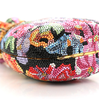 Judith Leiber Swarovski Crystal Floral Minaudiere Clutch Gold Multicolor 9 of 14