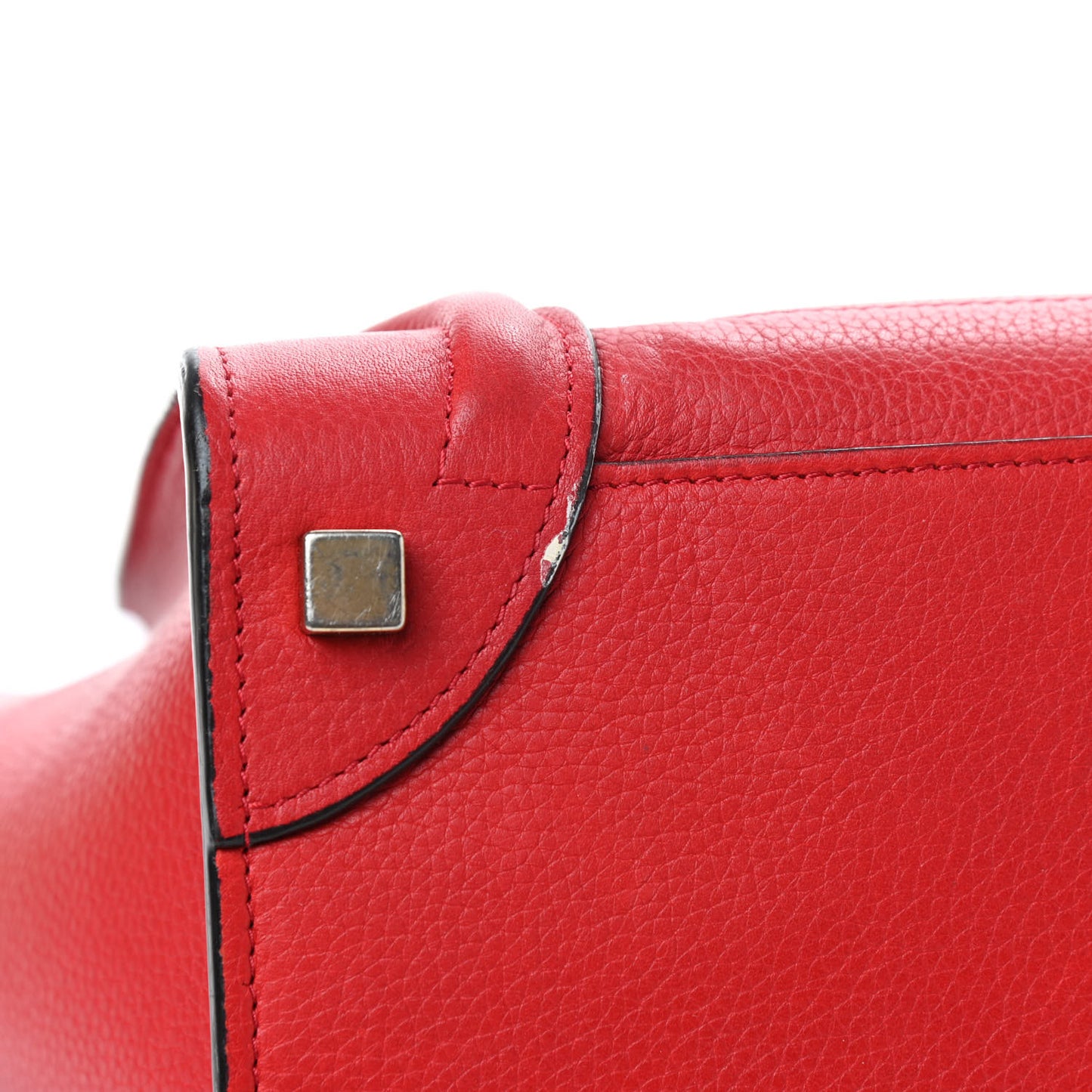 Drummed Calfskin Micro Luggage Red