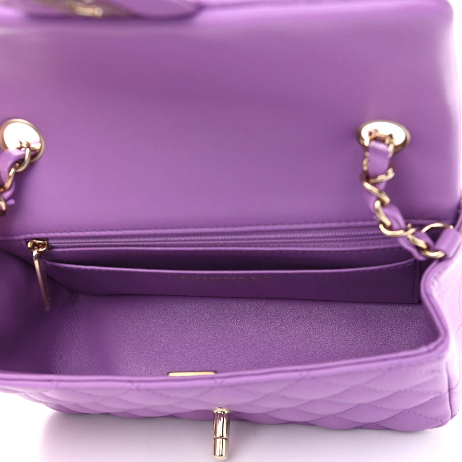 Chanel Lambskin Quilted Mini Rectangular Flap Purple 5 of 11
