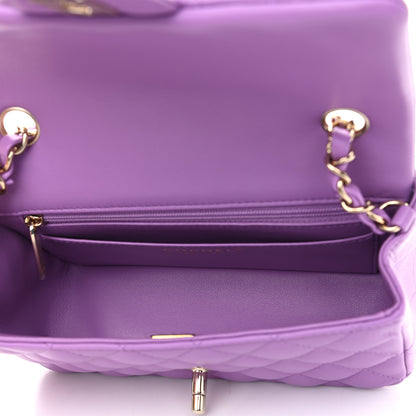 Chanel Lambskin Quilted Mini Rectangular Flap Purple 5 of 11