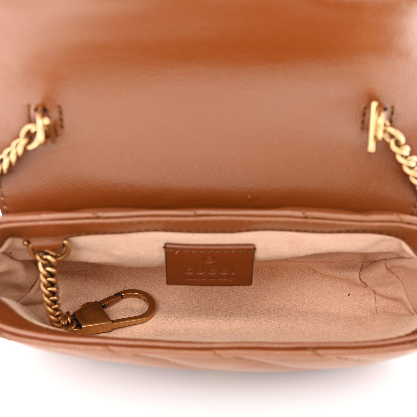 Azalea Calfskin Matelasse Diagonal Super Mini GG Marmont Shoulder Bag Cuir
