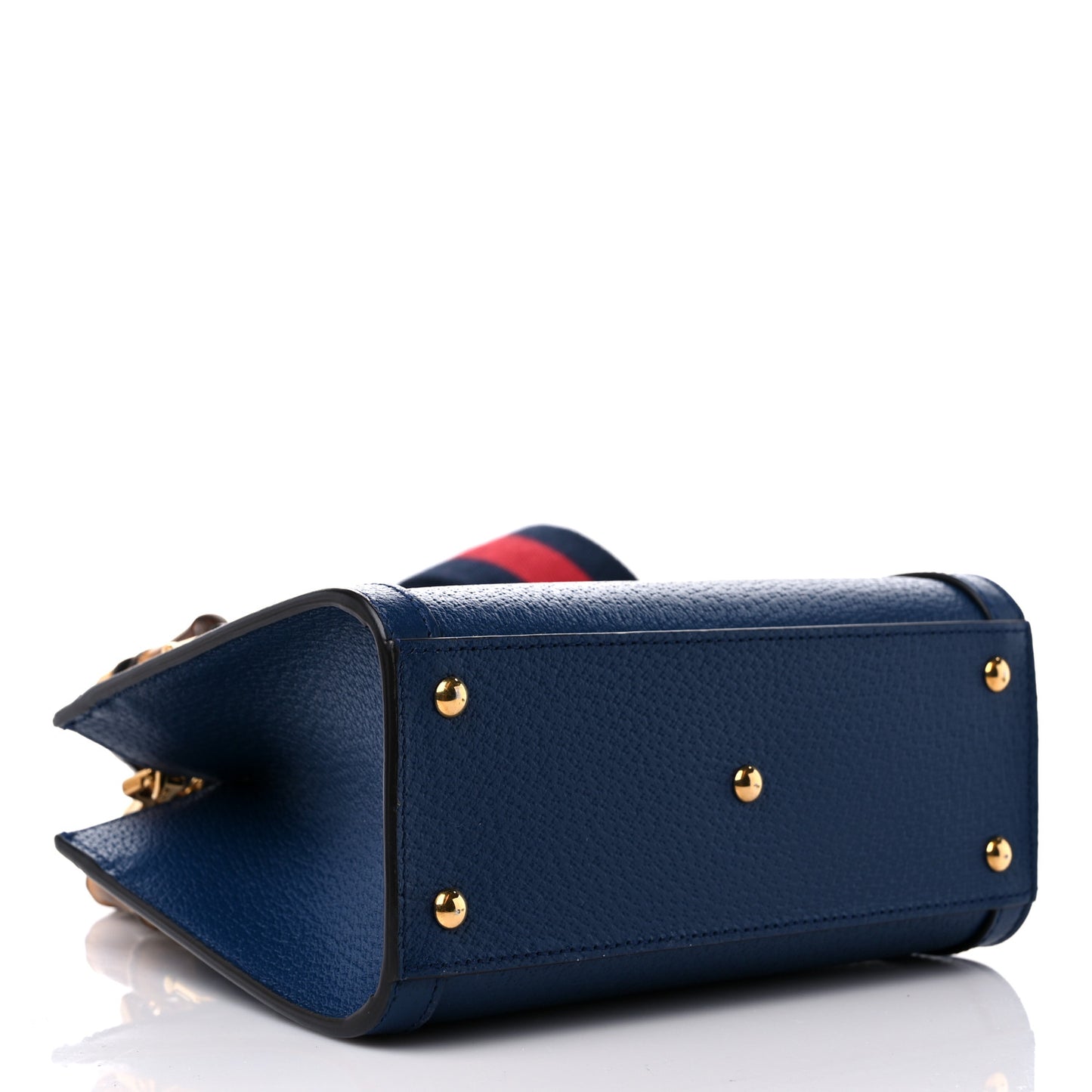 Textured Dollar Calfskin Web Mini Diana Tote Bag Royal Crop