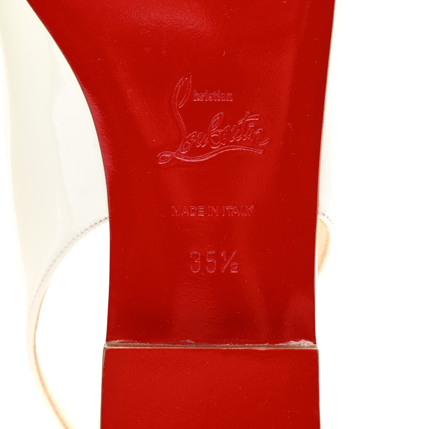 Christian Louboutin Patent Drama Sling Flats 35.5 Latte Silver 8 of 9