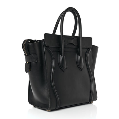 Celine Smooth Calfskin Micro Luggage Black 3 of 9