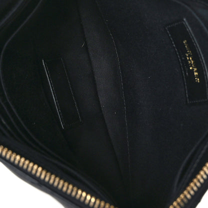 Saint Laurent Calfskin Matelasse Chevron Monogram A5 Wristlet Black 5 of 9