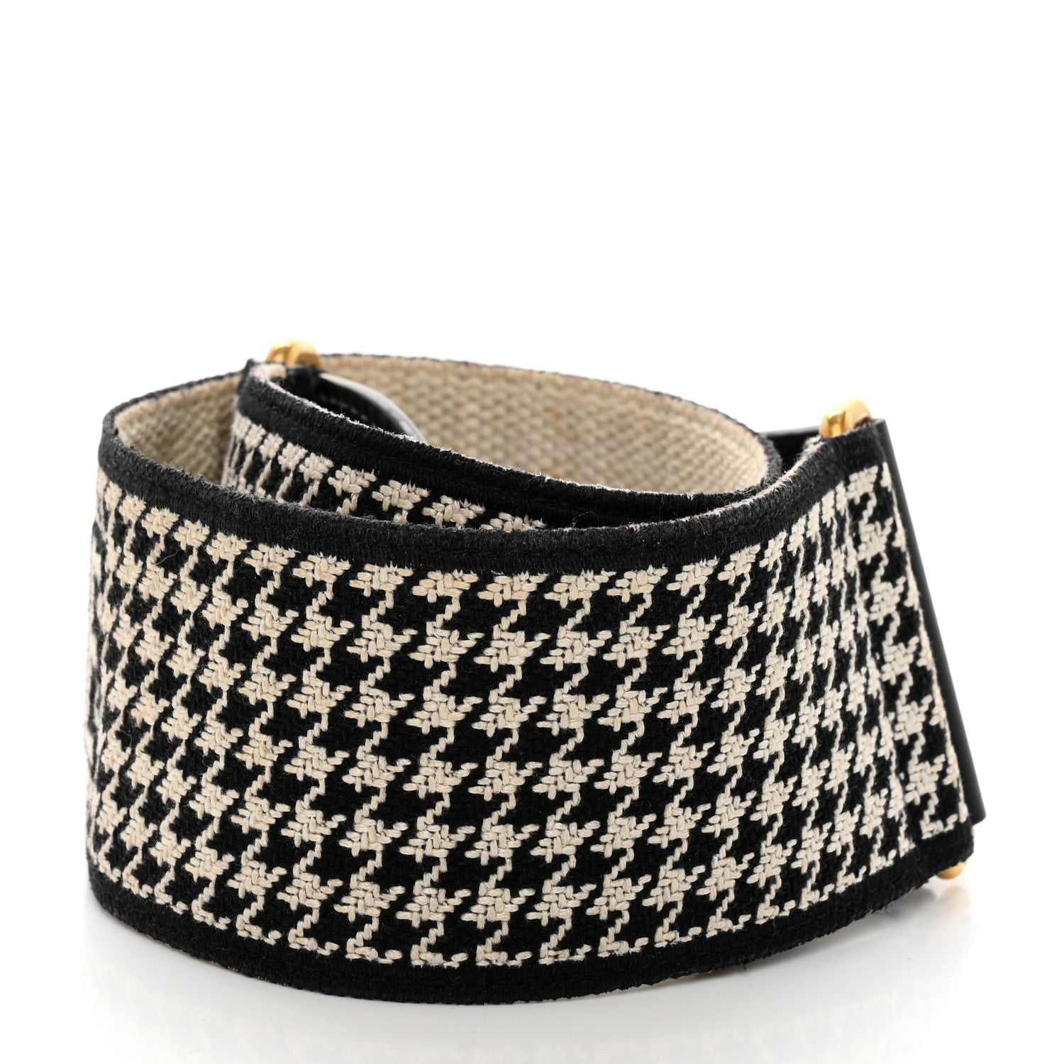 Christian Dior Canvas Houndstooth Embroidered 30 Montaigne Shoulder Strap Black White 2 of 5