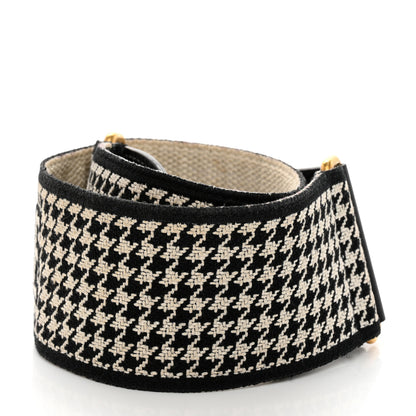 Christian Dior Canvas Houndstooth Embroidered 30 Montaigne Shoulder Strap Black White 2 of 5