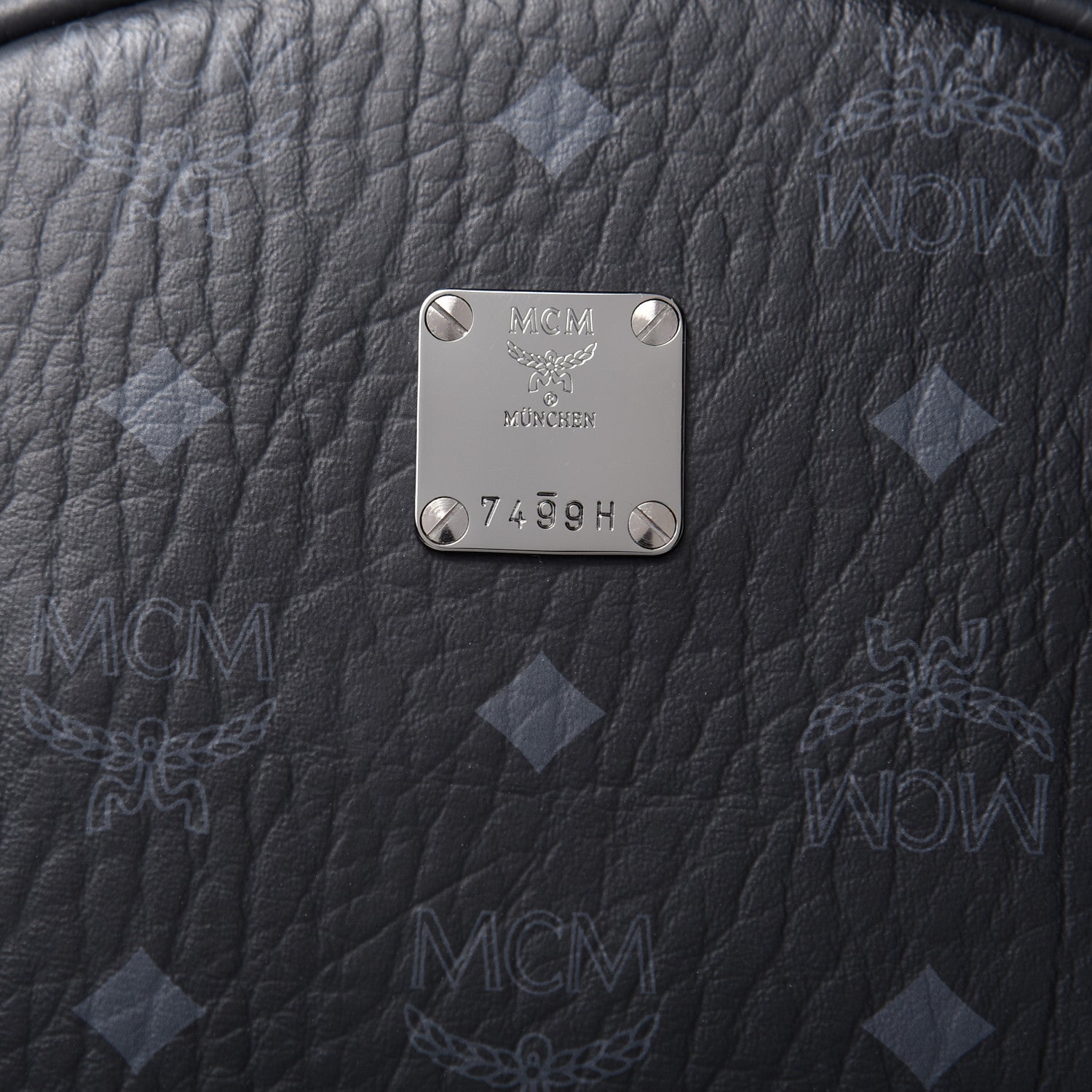 MCM Visetos Medium Side Studs Stark Backpack Black 8 of 8