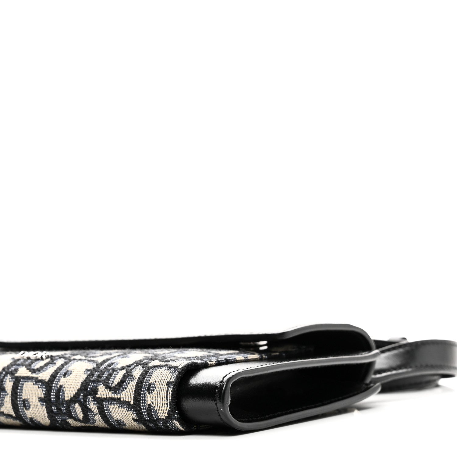 Christian Dior Oblique Smooth Calfskin Elite Wallet On Strap Black Blue 9 of 9